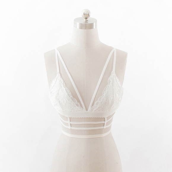 Final Price Drop! Sexy Strap Bralette White/Black - Picture 4 of 4